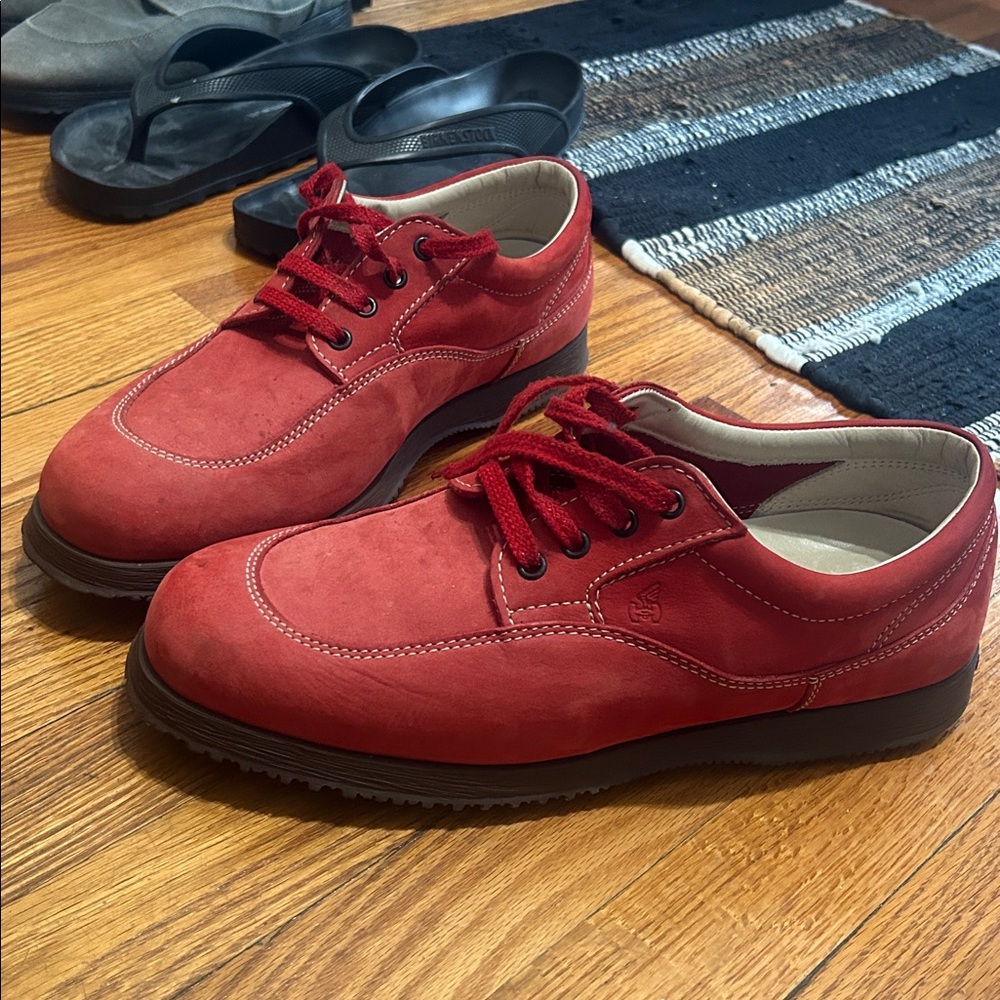 Hogan Suede & Leather Red Designer Loafers